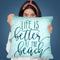 Life Is Better At The Beach Throw Pillow By Andrea Haase