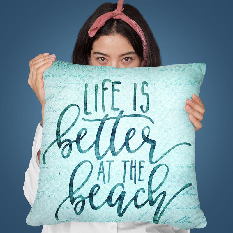 Life Is Better At The Beach Throw Pillow By Andrea Haase