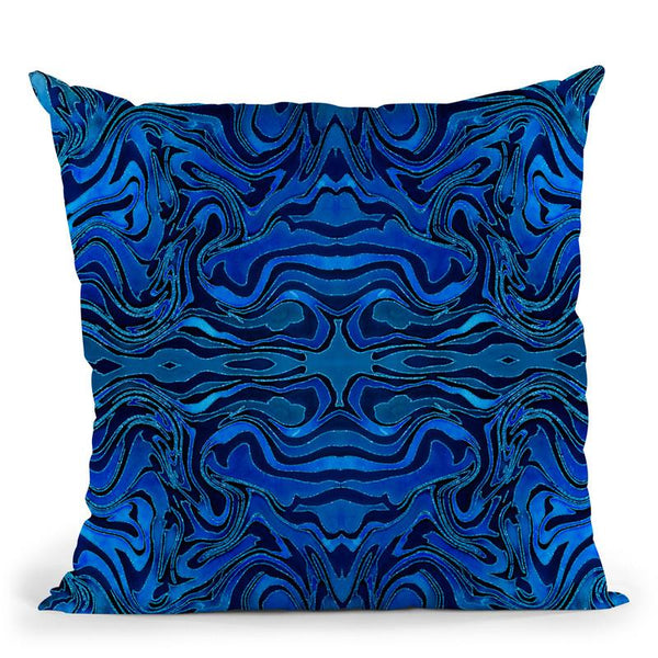 Liquid Glamour Blue Tile Throw Pillow By Andrea Haase