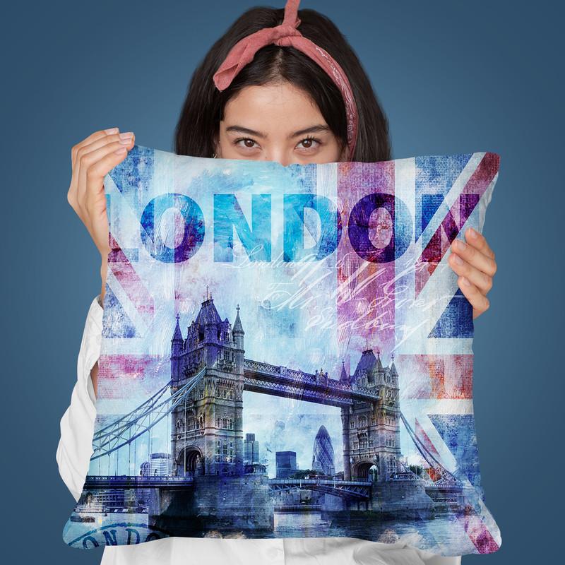 London Blue Wc Throw Pillow By Andrea Haase