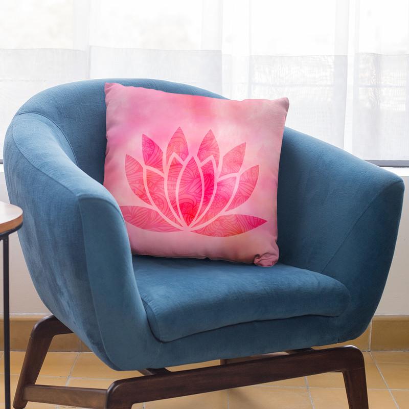 Lotus Flower Pink Throw Pillow By Andrea Haase