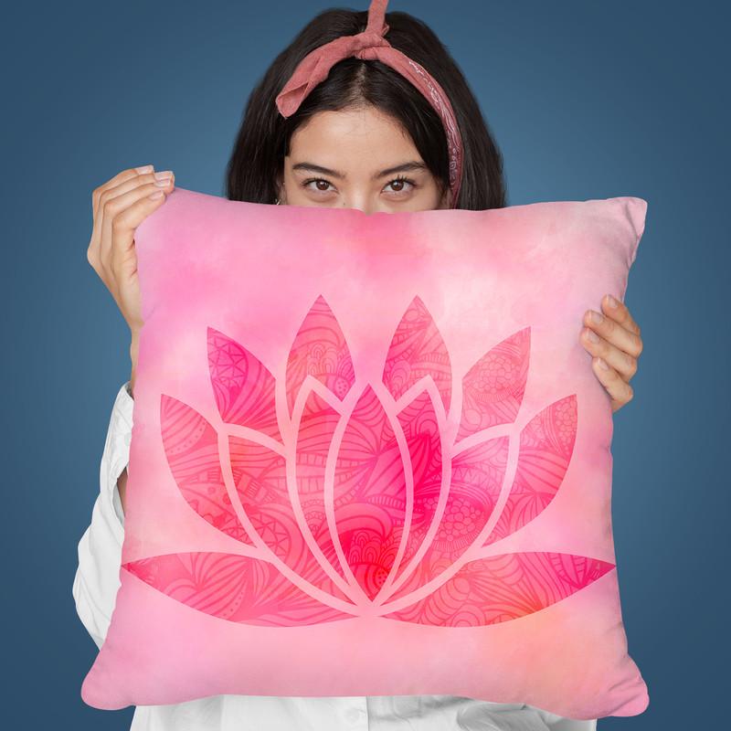 Lotus Flower Pink Throw Pillow By Andrea Haase
