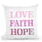 Love Faith I Throw Pillow By Andrea Haase