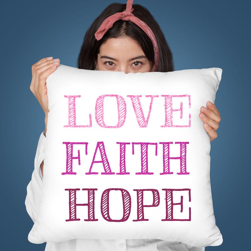 Love Faith I Throw Pillow By Andrea Haase