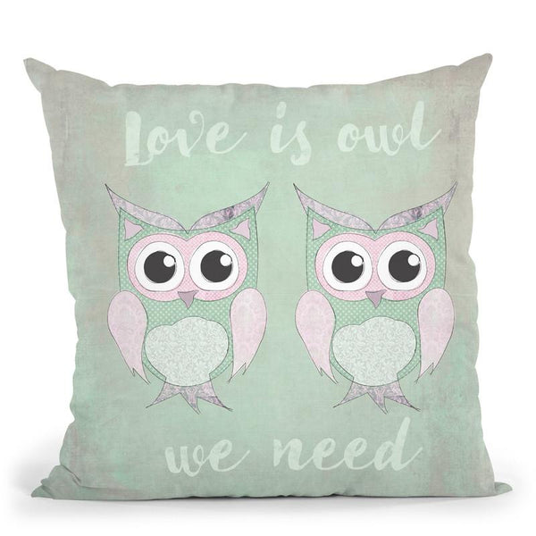 Love Is Owl Ii Throw Pillow By Andrea Haase