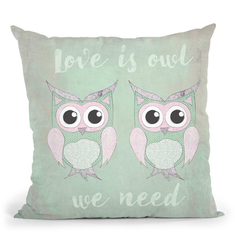 Love Is Owl Ii Throw Pillow By Andrea Haase