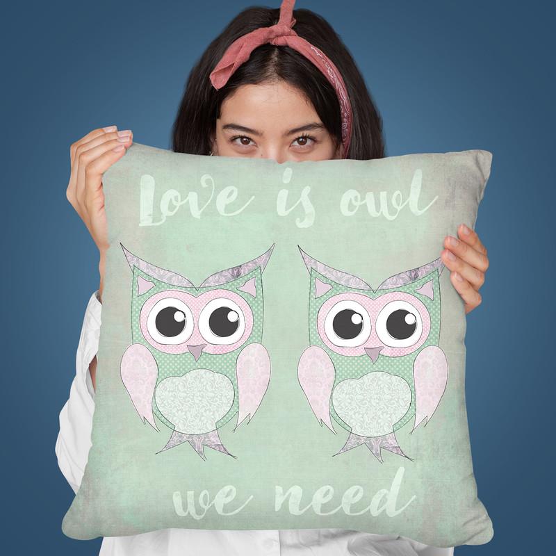 Love Is Owl Ii Throw Pillow By Andrea Haase