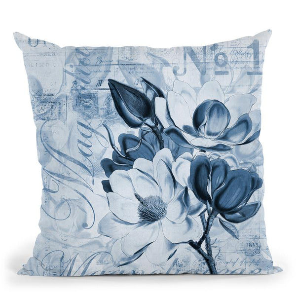 Magnolia Blue Throw Pillow By Andrea Haase