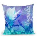 Magnolia Blue I Throw Pillow By Andrea Haase