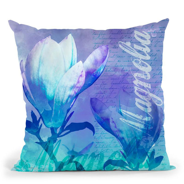 Magnolia Blue I Throw Pillow By Andrea Haase