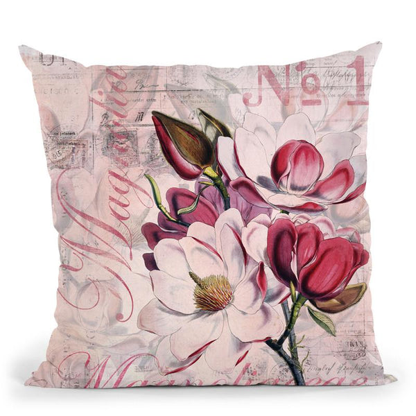 Magnolia Rose Red Throw Pillow By Andrea Haase