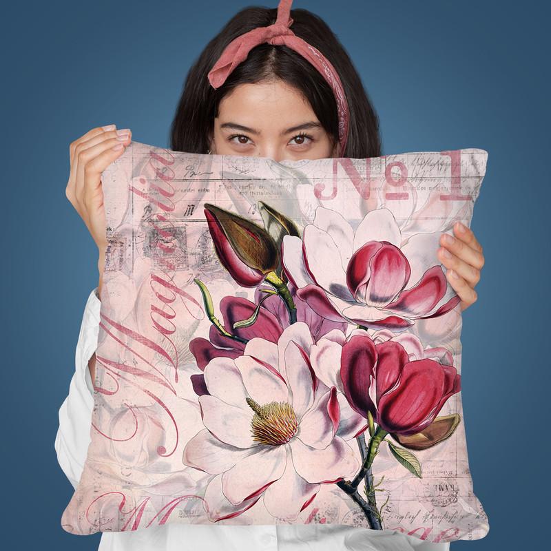 Magnolia Rose Red Throw Pillow By Andrea Haase