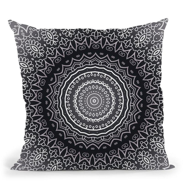 Mandala Grey White Throw Pillow By Andrea Haase
