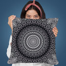 Mandala Grey White Throw Pillow By Andrea Haase