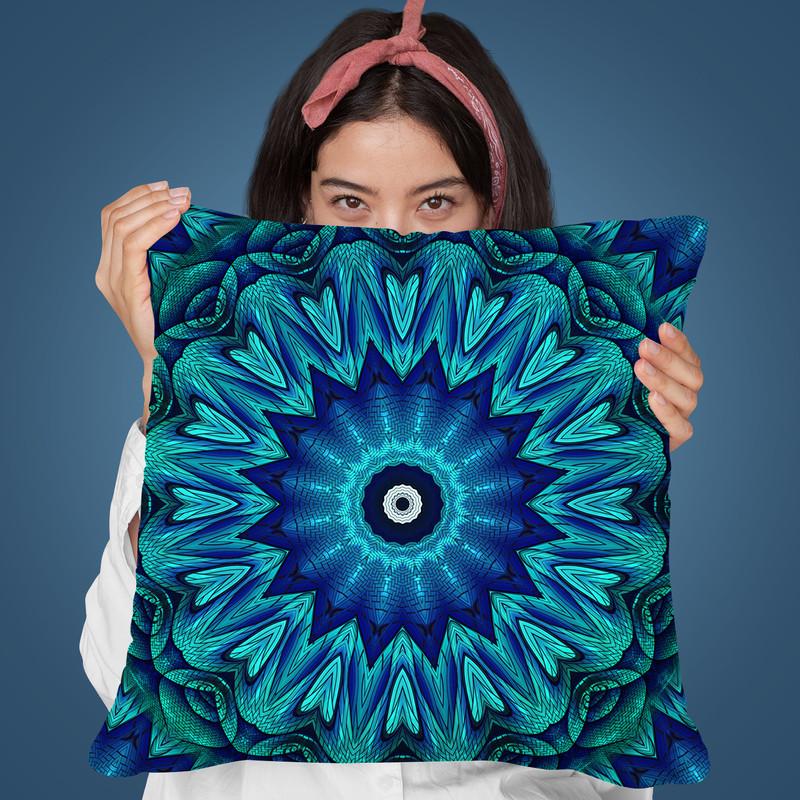 Mandala Seamless Green Throw Pillow By Andrea Haase