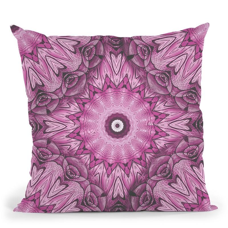 Mandala Seamless Pink Throw Pillow By Andrea Haase
