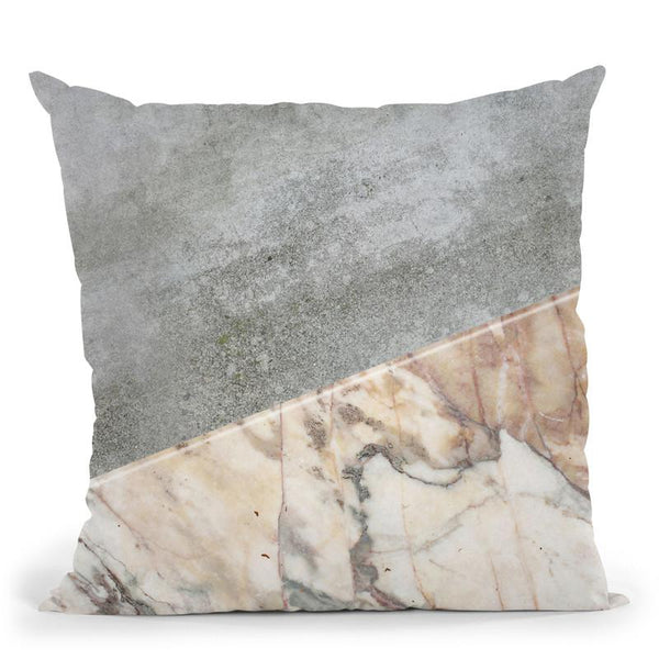 Marble And Concrete Peach Throw Pillow By Andrea Haase