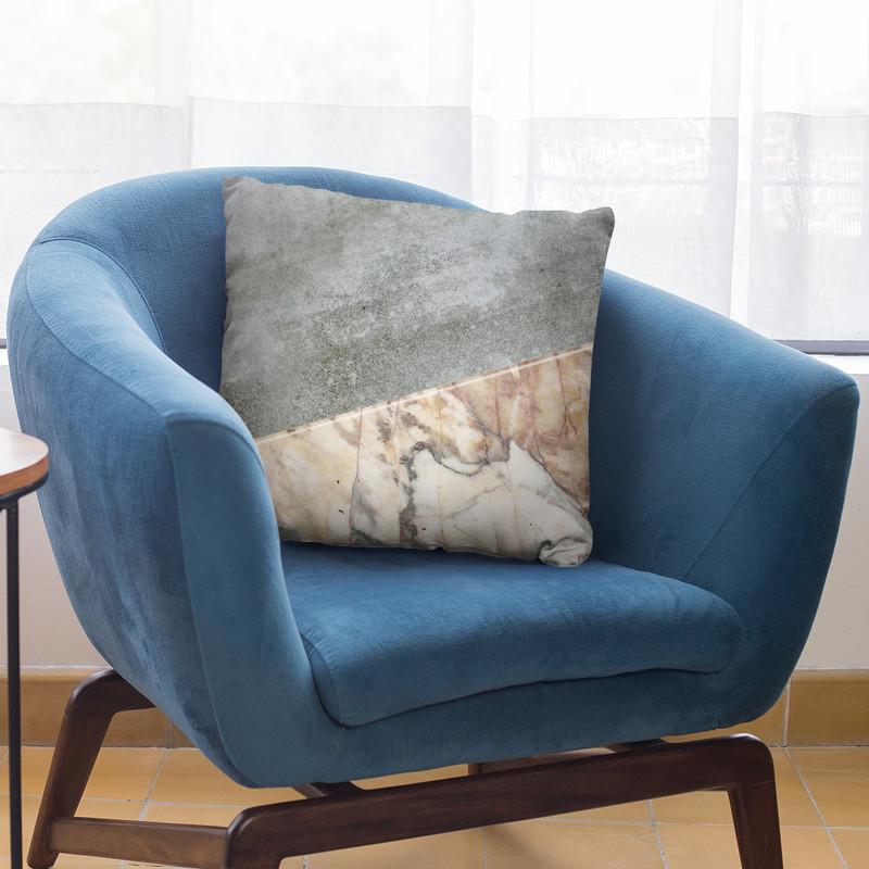 Marble And Concrete Peach Throw Pillow By Andrea Haase