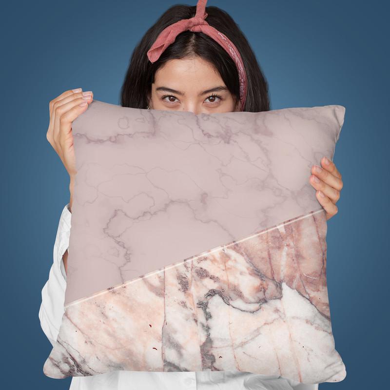 Marble And Concrete Pink Throw Pillow By Andrea Haase