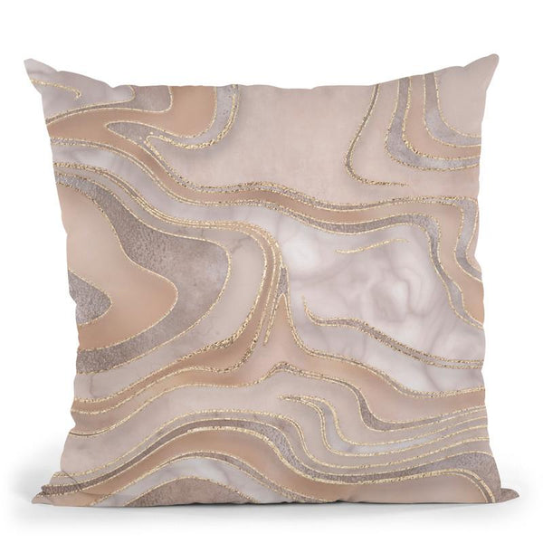 Marble Apricot Throw Pillow By Andrea Haase