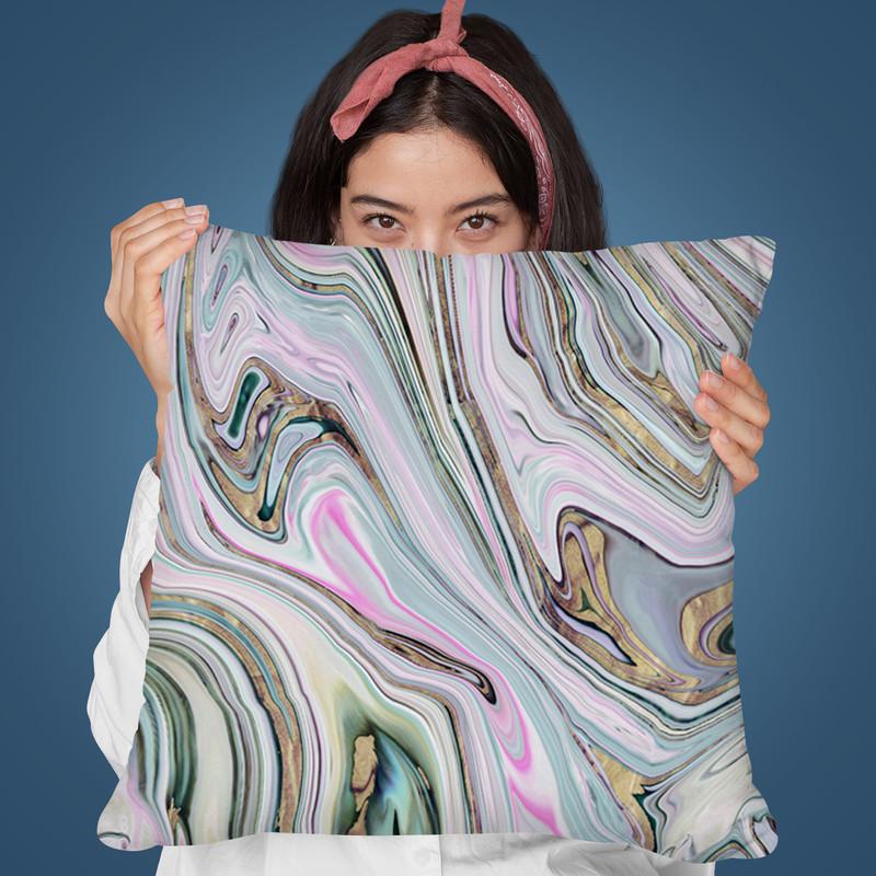 Marble Fluid Throw Pillow By Andrea Haase