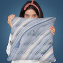 Marble Light Blue Throw Pillow By Andrea Haase