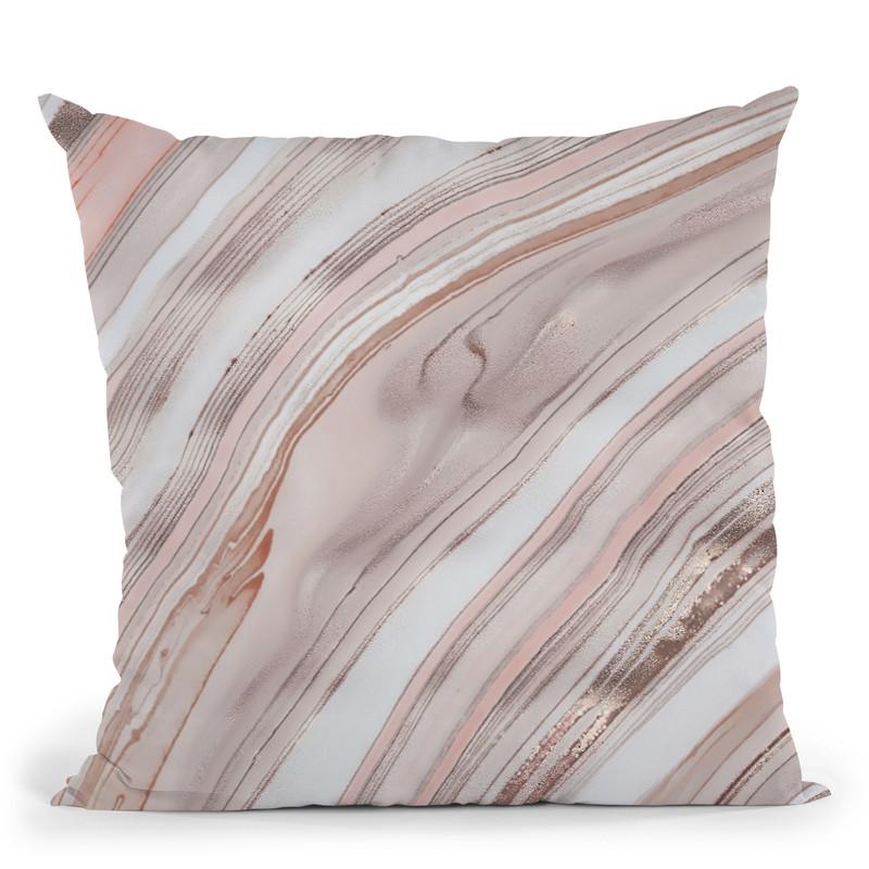 Marble Peach Pink Throw Pillow By Andrea Haase