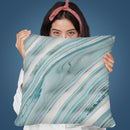 Marble Teal Blue Throw Pillow By Andrea Haase
