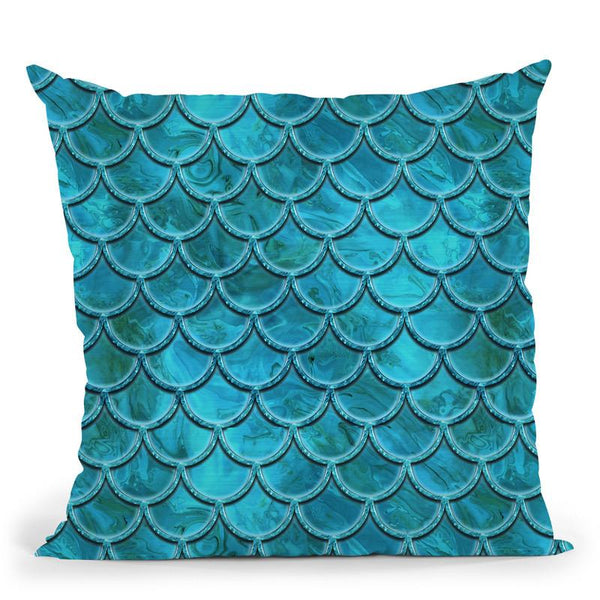 Mermaid Blue I Throw Pillow By Andrea Haase