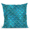 Mermaid Blue I Throw Pillow By Andrea Haase