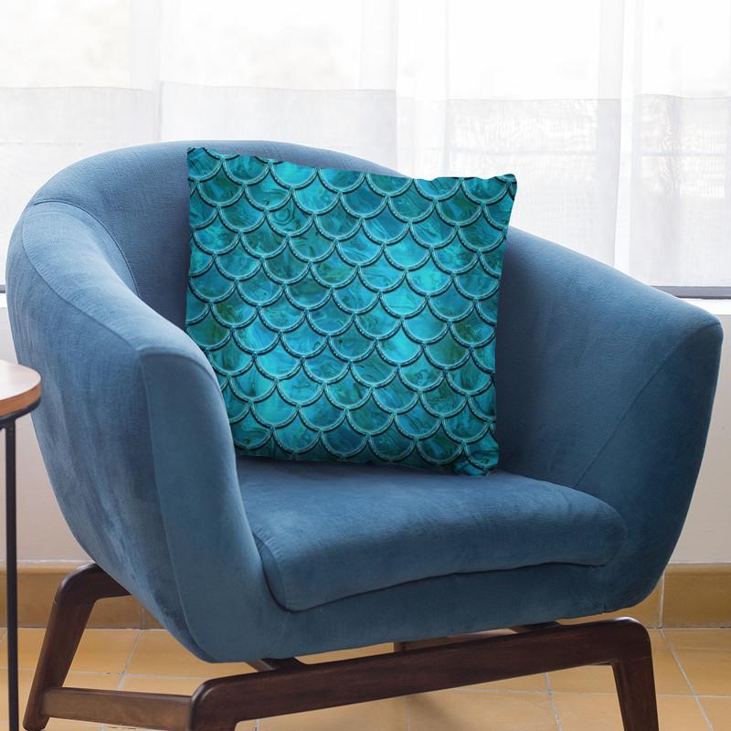 Mermaid Blue I Throw Pillow By Andrea Haase
