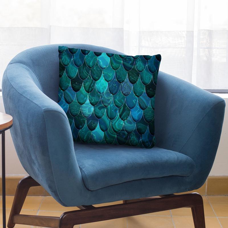 Mermaid Blue Ii Throw Pillow By Andrea Haase