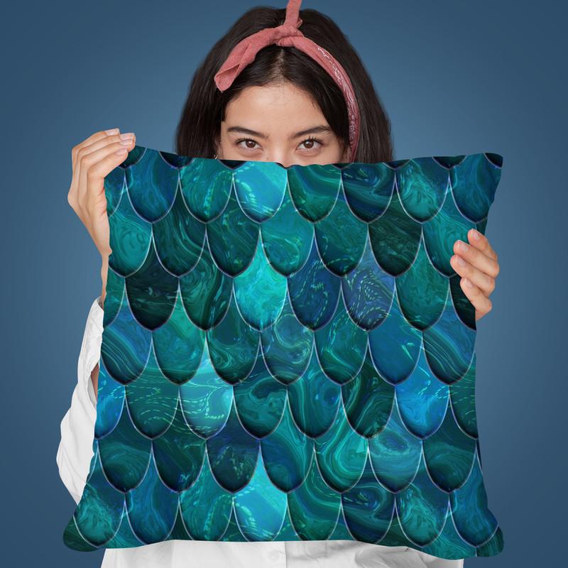 Mermaid Blue Ii Throw Pillow By Andrea Haase