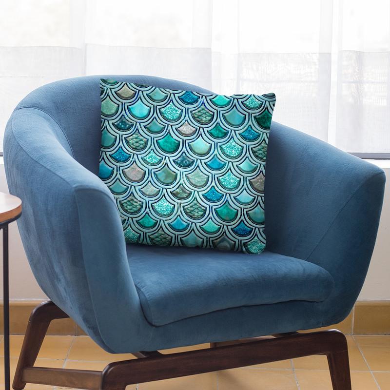 Mermaid Blue Iii Throw Pillow By Andrea Haase