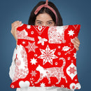 Merry Catmas Red I Throw Pillow By Andrea Haase
