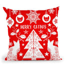 Merry Catmas Red Ii Throw Pillow By Andrea Haase