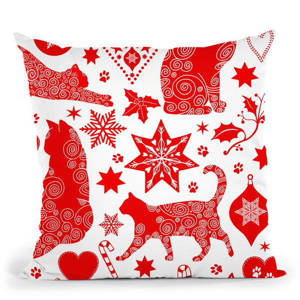 Merry Catmas Throw Pillow By Andrea Haase
