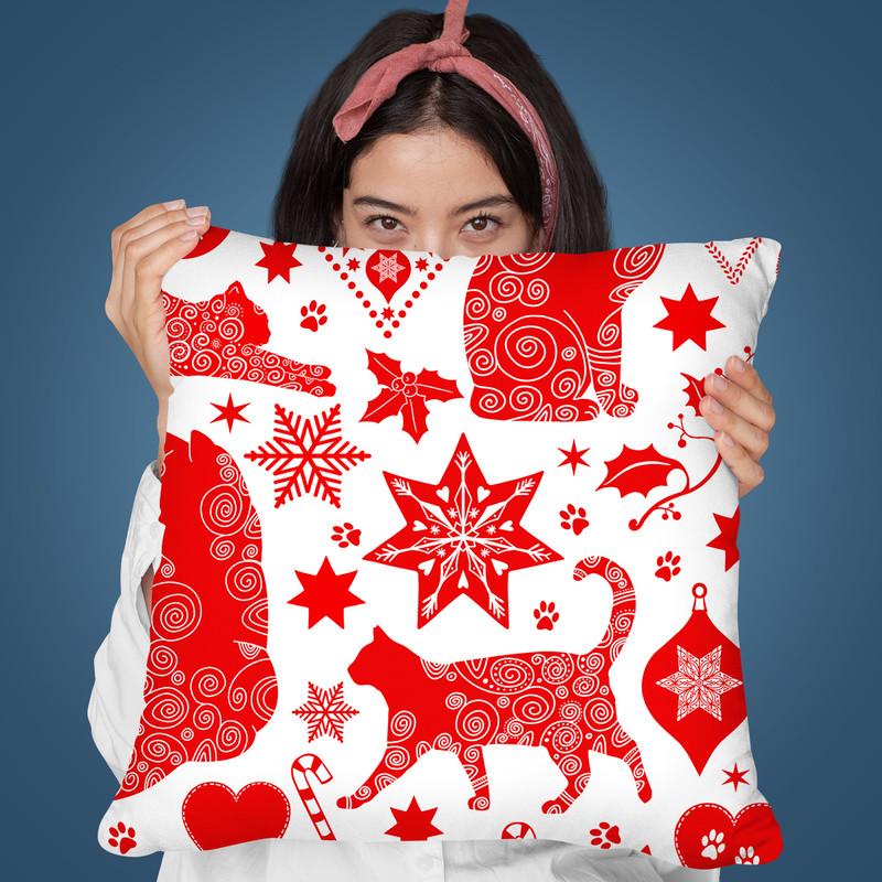 Merry Catmas Throw Pillow By Andrea Haase