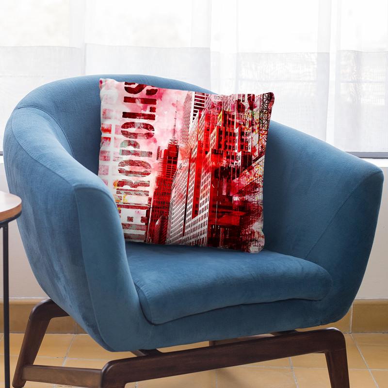 Metro Red Throw Pillow By Andrea Haase