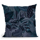 Midnight Blue Jungle Throw Pillow By Andrea Haase