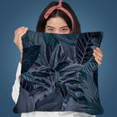 Midnight Blue Jungle Throw Pillow By Andrea Haase