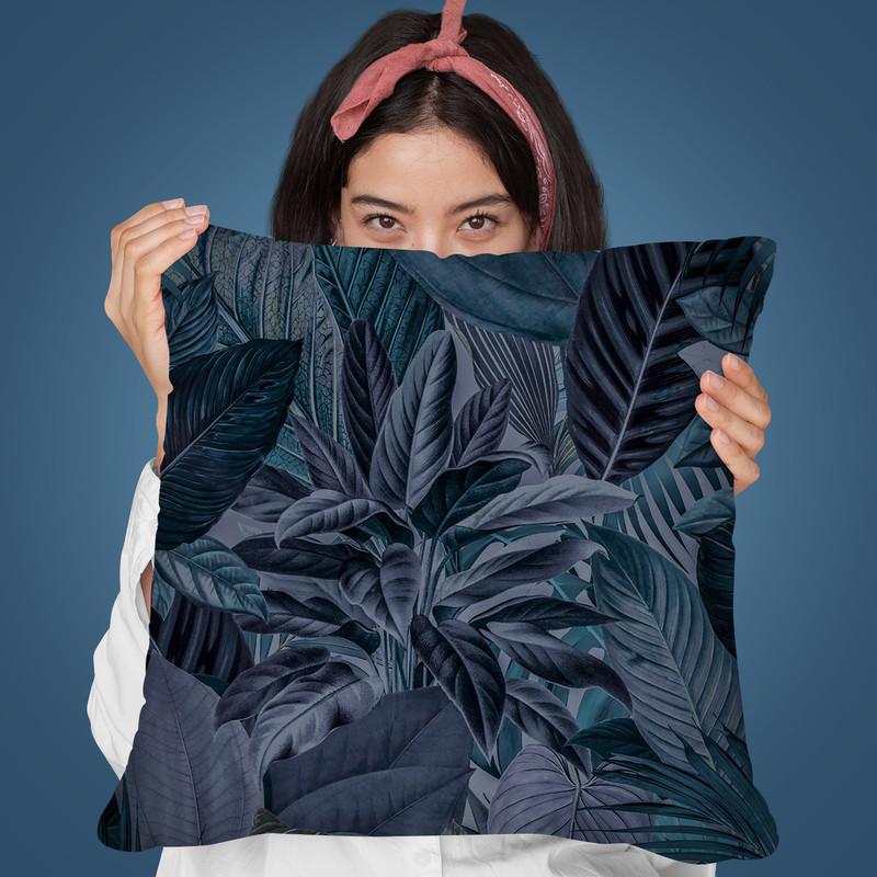 Midnight Blue Jungle Throw Pillow By Andrea Haase