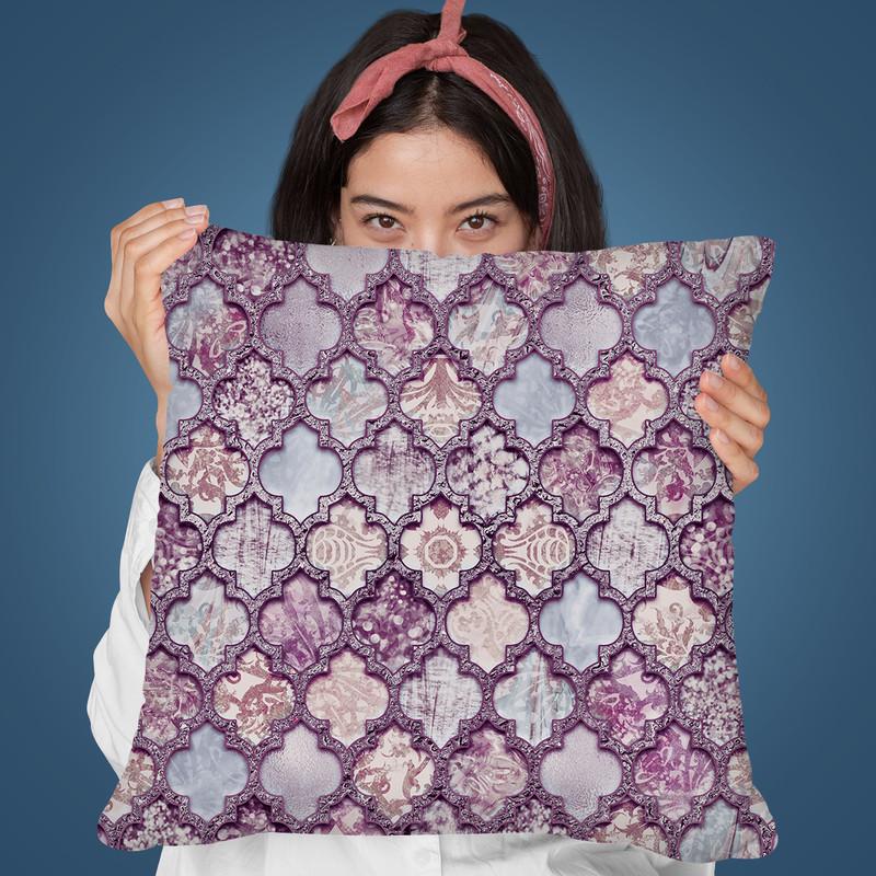 Morocco Tile Blush Throw Pillow By Andrea Haase