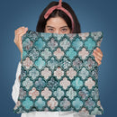 Morocco Tile Teal I Throw Pillow By Andrea Haase