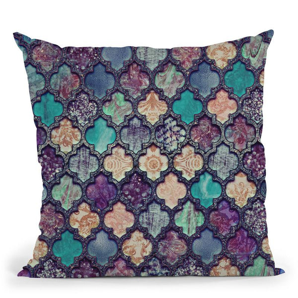 Morocco Tile Teal Throw Pillow By Andrea Haase