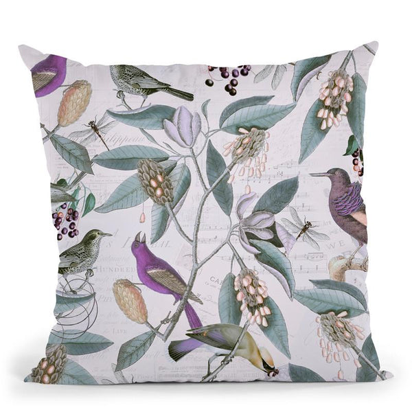 Nostalgic Bird Pattern I Throw Pillow By Andrea Haase