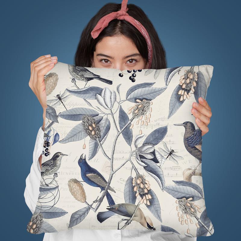 Nostalgic Bird Pattern Iii Throw Pillow By Andrea Haase