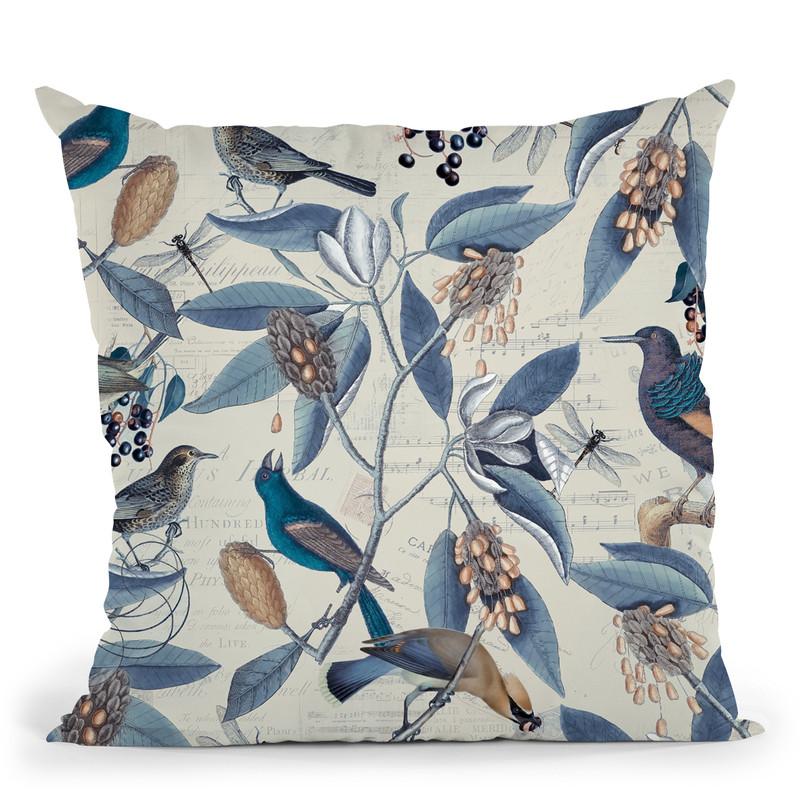 Nostalgic Bird Pattern Iv Throw Pillow By Andrea Haase