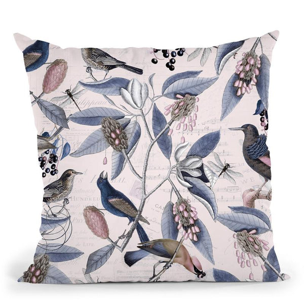 Nostalgic Bird Pattern V Throw Pillow By Andrea Haase