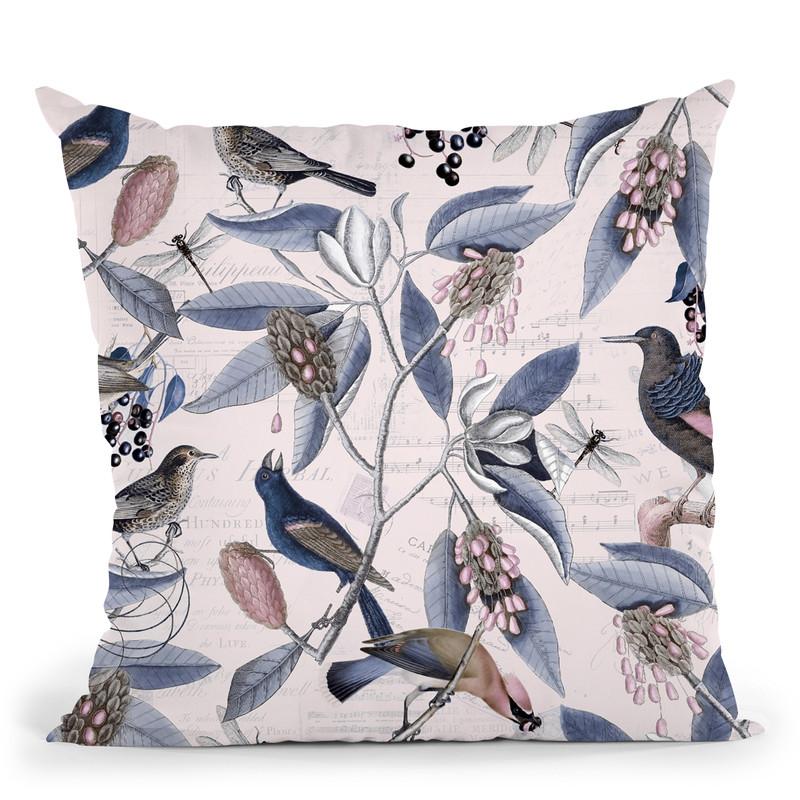 Nostalgic Bird Pattern V Throw Pillow By Andrea Haase